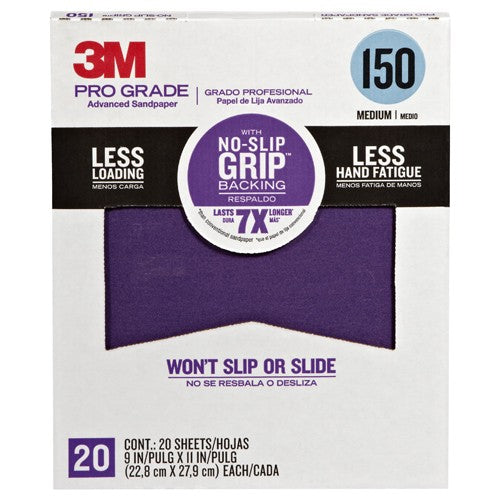 ‎3M Pro Grade Precision Faster Sanding Sanding Sheets150 grit Medium 27150TRI-20 9″ × 11″ - Exact Tooling