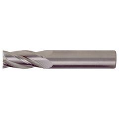 ‎3/8″ × 3/8″ × 1″ × 2-1/2″ RHS / RHC Solid Carbide 4-Flute Square Nose Single End General Purpose End Mill - TiAlN - Exact Tooling
