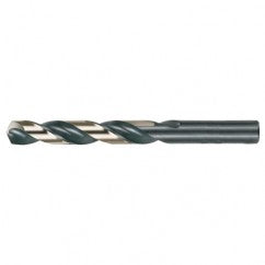 #5 RHS / RHC HSS 135 Degree Split Point Heavy Duty Jobber Length Drill - Black & Gold - Exact Tooling