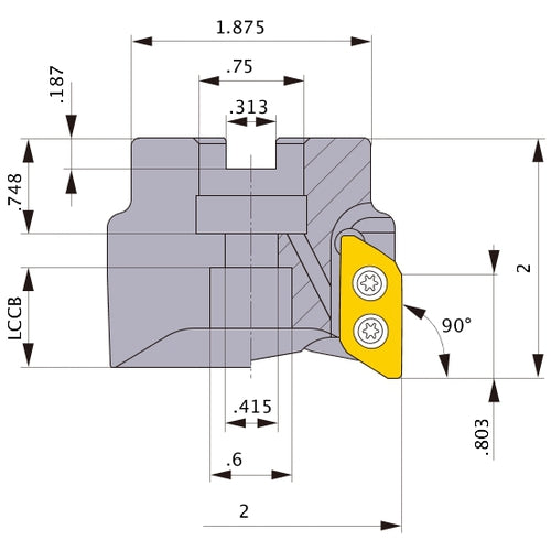 AXD7000UR0203B INDEXABLE ENDMILL
