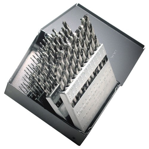 #1-#60 RHS / RHC HSS 118 Degree Radial Point General Purpose Jobber Lengh Drill Set - Bright - Exact Tooling
