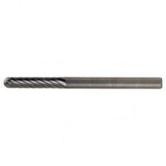 SC-7 Standard Cut Solid Carbide Bur-Cylindrical with Ball Nose - Exact Tooling