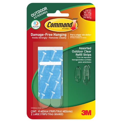 Command Outdoor Clear Medium and Large Refill Strips 17615CLRAW-ES - Exact Tooling