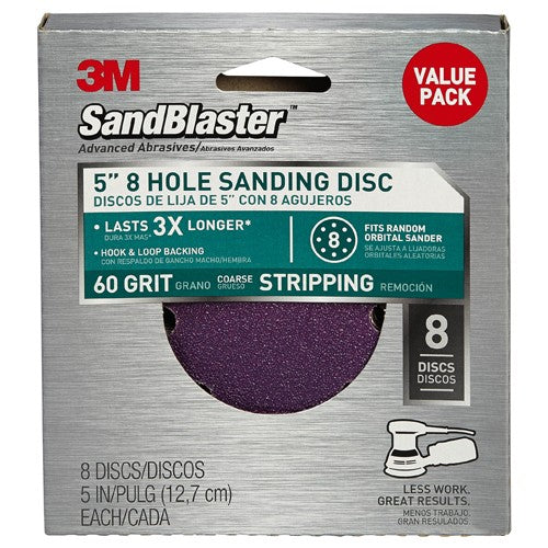 3M SandBlaster Sanding Discs 99621SB-ES 5″ × 8Hole 60 grit - Exact Tooling