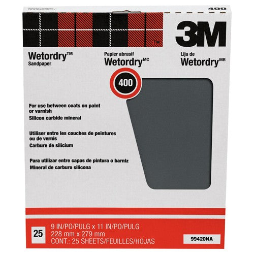 3M Wetordry Sanding Sheets 99420NA 9″ × 11″ 400 grit - Exact Tooling