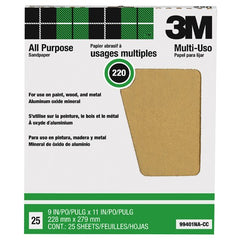 3M Aluminum Oxide Sandpaper 99401NA-M 9″ × 11″ 220 grit - Exact Tooling