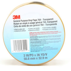 3M General Purpose Vinyl Tape 764 Transparent 2 in × 36 yd 5 mil Individually Wrapped Conveniently Packaged - Exact Tooling