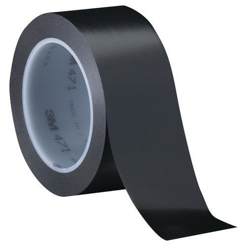 3M Vinyl Tape 471 Black 3/4″ × 36 yd 5.2 mil Individually Wrapped Conveniently Packaged - Exact Tooling