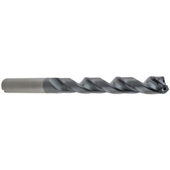 15/32″ Dia. × 0.4724″ Shank × 4.488″ Flute Length × 6.378″ OAL, 8xD, 140°, TA, 2 Flute, Coolant Thru, Round Solid Carbide Drill - Exact Tooling
