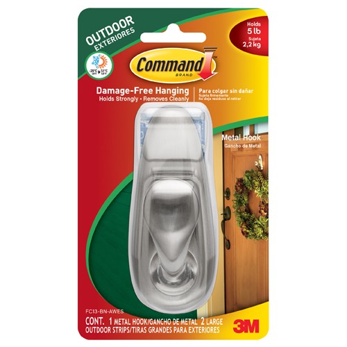 Command Outdoor Forever Classic Large Metal Hook with Foam Strips Bulk for Display FC13-BN-AWESBU - Exact Tooling