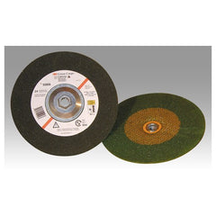 3M Green Corps Depressed Center Grinding Wheel T27 9″ × 1/4″ × 7/8″ 24 Grit - Exact Tooling