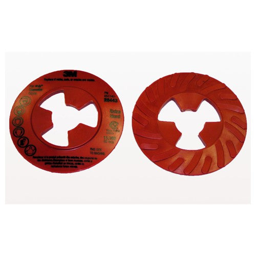 ‎3M Disc Pad Face Plate Ribbed 28443 4-1/2″ Extra Hard Red - Exact Tooling