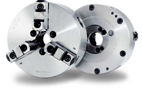 Auto Strong KA Series 3-jaw strong scroll chuck A1 direct mounting, 2-piece jaws - Part # KA5-8" - Exact Tooling