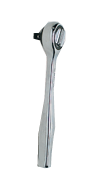 5-1/4" OAL - 1/4'' Drive - Round Head - Heavy Duty Reversible Ratchet - Plain Handle - Exact Tooling