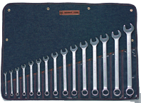 Wright Tool Fractional Combination Wrench Set -- 15 Pieces; 12PT Chrome Plated; Includes Sizes: 5/16; 3/8; 7/16; 1/2; 9/16; 5/8; 11/16; 3/4; 13/16; 7/8; 15/16; 1; 1-1/16; 1-1/8; 1-1/4"; Grip Feature - Exact Tooling