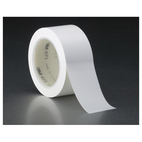 3M Vinyl Tape 471 White 1/2″ × 36 yd 5.2 mil Individually Wrapped Conveniently Packaged - Exact Tooling