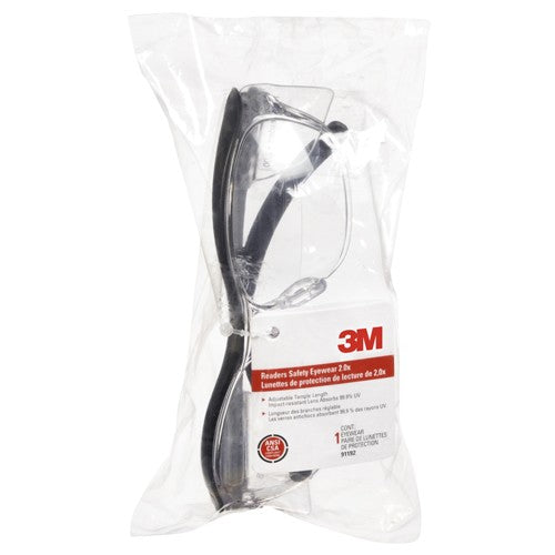 3M Readers Safety Glasses 91192H1-C +2.0 Blk Frm Clr Lens - Exact Tooling