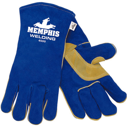 Welding Gloves - Select Shoulder - Blue - Foam Lined - Wing Thumb - Size X-Large - Exact Tooling