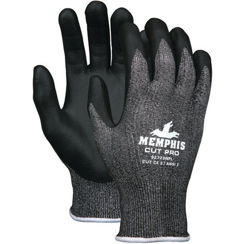 MCR Safety Cut Pro Glove - 13 Gauge HyperMax Shell - Nitrile Foam Coated Palm and Fingertips - Size Large - Exact Tooling