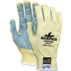 MCR Safety Cut Pro Hero Gloves - 13 Gauge Kevlar / Stainless Steel / Spandex - PVC Dots on Palm - Size X-Large - Exact Tooling