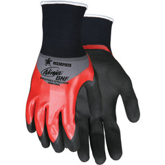 Ninja BNF Gloves with NFT Coating - 18 Gauge Nylon/Spandex - Coated Palm Fingertips and Over the Knuckle - Size Large - Exact Tooling