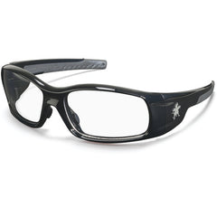 Safety Glasses - Polished Black Frame-Clear Lens - SR1 Style - Exact Tooling