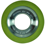 3 x 7/8 x 1-1/4'' - 1/8'' Abrasive Depth - 150 Grit - 3/8 Rim Type 11A2 Diamond Flaring Cup Wheel - Exact Tooling