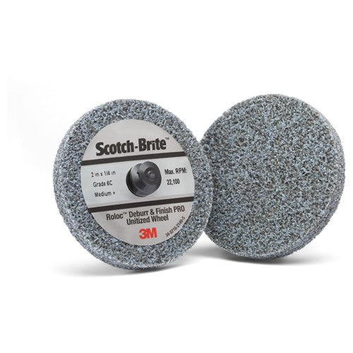 Scotch-Brite Roloc Deburr and Finish PRO Unitized Wheel TR 2″ × 1/4″ x NH 6C MED+ - Exact Tooling