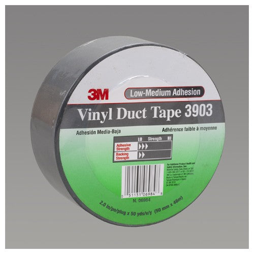 3M Vinyl Duct Tape 3903 Gray 2″ × 50 yd 6.5 mil 2 Individually Wrapped Conveniently Packaged - Exact Tooling