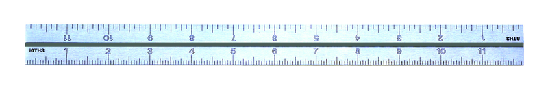 #599-9400-1221-1 - 300 mm - E/M Graduation - Chrome - Combination Square Blade - Exact Tooling