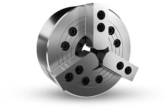 Auto Strong N-200 Series 3-jaw through-hole power chuck (adapter excluded) - Part # N-210 - Exact Tooling