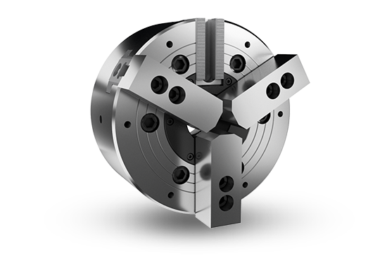 Auto Strong NHT-200 Series 2-jaw and 3-jaw through-hole power chuck (adapter included) - Part # NHT-208A6 - Exact Tooling