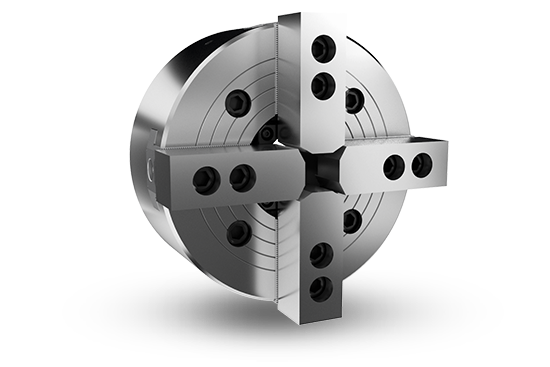 Auto Strong NIT-200 Series 4-jaw through-hole power chuck (adapter excluded) - Part # NIT-210 - Exact Tooling