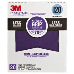 ‎3M Pro Grade Precision Faster Sanding Sanding Sheets 120 grit Medium 27120TRI-20 9″ × 11″ - Exact Tooling