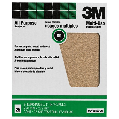 3M Pro-Pak Aluminum Oxide Sheets for Paint and Rust Removal 9″ × 11″ 80 grit Open Stock - Exact Tooling