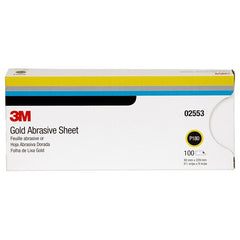 3M Gold Abrasive Sheet 02553 P180 grade 3 2/3″ × 9″ 100 sheets per sleeve - Exact Tooling