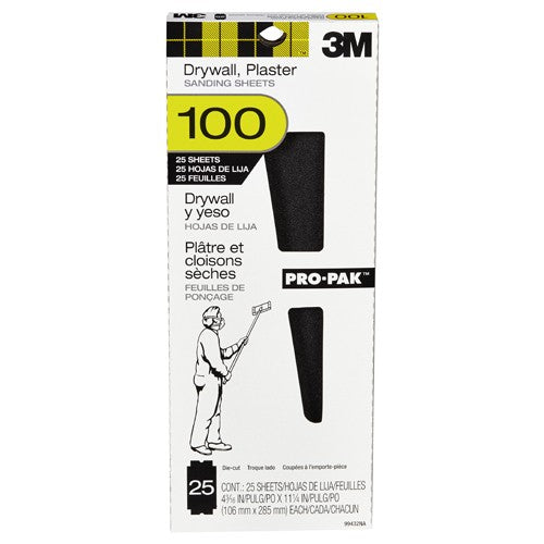 3M Drywall Sanding Sheet 99432NA 4 3/16″ × 11 1/4″ 100 grit - Exact Tooling