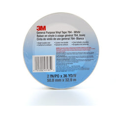 3M General Purpose Vinyl Tape 764 White 2″ × 36 yd 5 mil ndividually Wrapped Conveniently Packaged - Exact Tooling