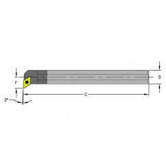 C08R-SDUCL2 1/2" SH; 8" OAL - Indexable Boring Bar - Exact Tooling