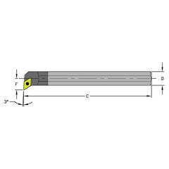 Indexable Coolant-Thru Boring Bar-E16T-SDUCR3 1″ SH - Exact Tooling