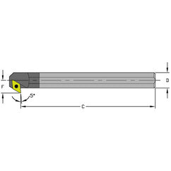 E12Q SDXCR3 Solid Carbide Boring Bar w/Coolant - Exact Tooling