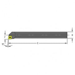 A08M SCLCL3 Steel Boring Bar w/Coolant - Exact Tooling