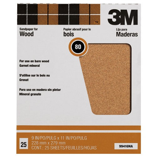 3M Garnet Sanding Sheets 88595NA 9″ × 11″ 150 grit - Exact Tooling