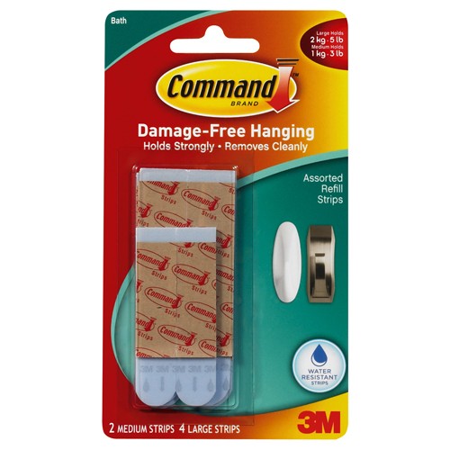 Command Water Resistant Replacement Strips 17615 White - Exact Tooling