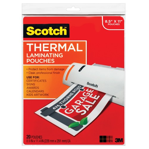 ‎Scotch Thermal Pouches TP3854-20 Letter size - Exact Tooling