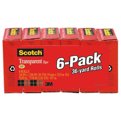 ‎Scotch Tape 600-6PK 3/4″ × 1296″ - Exact Tooling