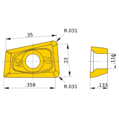 QOMT0934R-M2 MP7140 MILLING INSERT