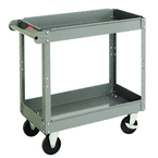 24"W x 36"D x 32"H Service Cart w/16 GA Posts, 5" Dia. Casters Powder Coat Finish - Exact Tooling