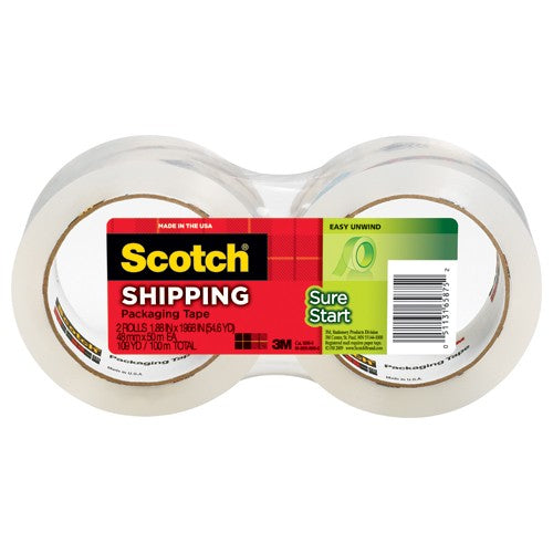 ‎Scotch Sure Start Shipping Packaging Tape 3450-2 1.88″ × 54.6 yd (48 mm × 50 m) - Exact Tooling