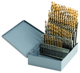 1/16 - 1/2 X 64Ths HSS Straight Shank Split Point Gold-P Drill Set (29Pcs) - Exact Tooling